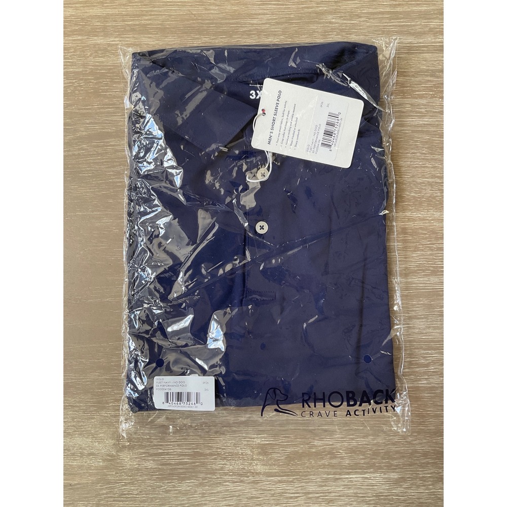 Rhoback Performance Polo Fleet No Dog Navy 3XL New With Tags - Picture 3 of 6